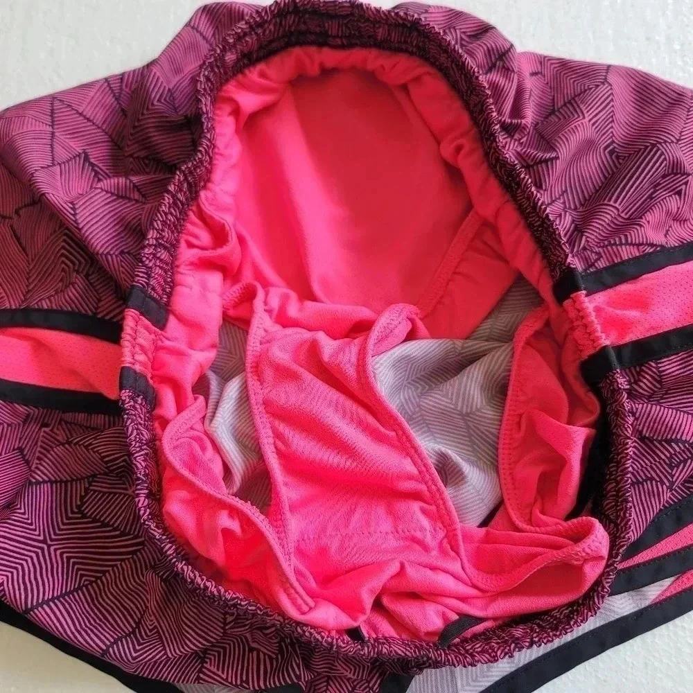 Nike Dri-Fit Loose Fit Athletic Running Shorts Womens L Liner Neon Pink Black